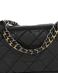 Aged Calfskin Quilted Small Gabrielle Hobo Black