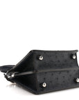 Ostrich Shiny Nappa Petite Peekaboo I SEE U Satchel Dark Blue