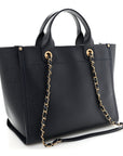 Caviar Small Studded Deauville Tote Navy