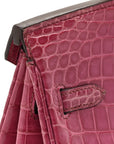 Shiny Niloticus Crocodile Birkin 25 Rose Scheherazade