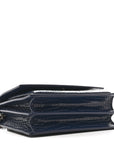 Calfskin Crocodile Embossed Medium Monogram Sunset Navy
