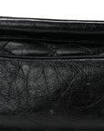 Crinkled Calfskin Matelasse Monogram Medium Niki Chain Satchel Black
