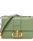 Smooth Calfskin 30 Montaigne Flap Bag Mint Green