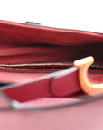 Grained Calfskin Saddle Bag Red