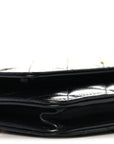 Lambskin Quilted Trendy CC Wallet On Chain WOC Black