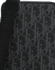 Calfskin Oblique Galaxy Perforated World Tour Messenger Pouch Black