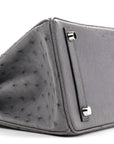 Ostrich Birkin 25 Gris Agate