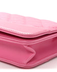 Aged Calfskin Quilted Gabrielle Wallet On Chain WOC Pink