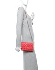 Caviar Quilted Wallet on Chain WOC Red