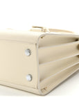 Grained Calfskin Baby Sac De Jour White
