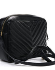 Calfskin Matelasse Monogram Lou Camera Bag Black