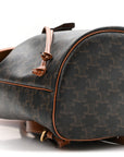 Triomphe Canvas Calfskin Folco Backpack Tan