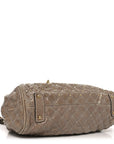Snakeskin Embossed Calfskin Quilted Studded Beige