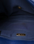 Goatskin Quilted Maxi CHNL 19 Flap Navy Blue