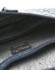 Oblique Embroidered Saddle Bag Denim Blue