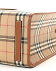 Canvas Vintage Check Calfskin Medium Freya Tote Briar Brown