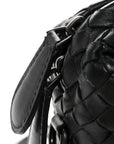 Nappa Intrecciato Crossbody Messenger Black