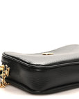 Dollar Calfskin Super Mini GG Marmont Chain Shoulder Bag Black
