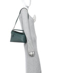 Calfskin Small Puzzle Edge Bag Bottle Green