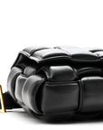 Nappa Maxi Intreccio Padded Cassette Crossbody Bag Black