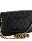 Lambskin Quilted CC Pearl Crush Wallet on Chain WOC Black
