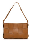 Calfskin Maxi Intrecciato Cassette Pouch On Strap Camel