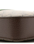 GG Supreme Monogram Textured Dollar Calfskin Web Ophidia Wristlet Shoulder Bag Beige Ebony New Acero
