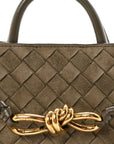 Suede Intrecciato Small Andiamo Shoulder Bag Cypress