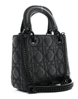 Ultra Matte Calfskin Cannage Mini Lady D1OR Black
