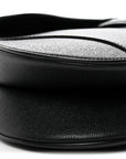 Grained Calfskin Saddle Bag With Strap Black