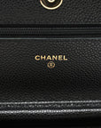 Caviar Quilted Wallet on Chain WOC Black