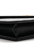 Grain De Poudre Matelasse Chevron Monogram Envelope Chain Wallet Black