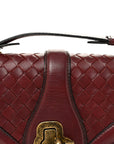 French Calfskin Intrecciato City Knot Bag Burgundy
