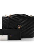 Lambskin Quilted Monogram Large Loulou Black