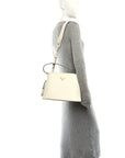 Saffiano Cuir Small Matinee Tote Bianco Black