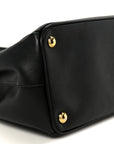 Saffiano Small Galleria Double Zip Tote Black