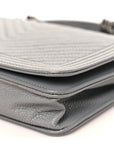 Caviar Chevron Quilted Boy Wallet On Chain WOC Grey