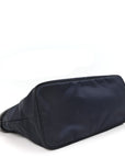 Nappa Nylon Soft Padded Shopping Tote Black Blue