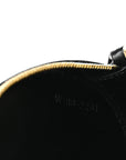 Smooth Calfskin Cuir Small Triomphe Oval Crossbody Purse Black