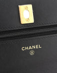 Lambskin Quilted Sweet Camellia Wallet On Chain WOC Black
