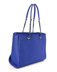 Mixed Fibers Small Deauville Tote Blue Orange