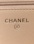 Caviar Quilted CC Filigree Wallet On Chain WOC Beige Black