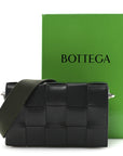 Calfskin Maxi Intreccio Cassette With Strap Bag Dark Green