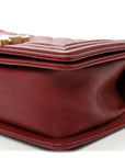 Caviar Quilted Small Boy Flap Burgundy