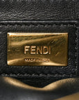 Shearling Nappa Macro FF 1974 Mini Peekaboo Iconic Satchel Tobacco Black