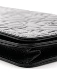 Caviar Camellia Embossed Wallet On Chain WOC Black