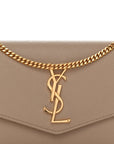 Grain De Poudre Monogram Uptown Chain Wallet Dark Beige