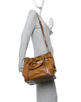 Grainy Calfskin Medium Golderton Tote Brown