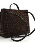 Suede Intrecciato Medium Andiamo Shoulder Bag Fondant