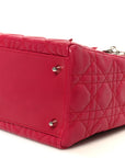 Lambskin Cannage Bow Medium Lady D1OR Fuchsia